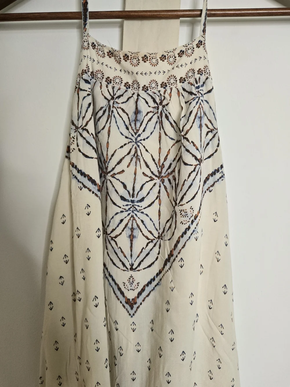Urban Outfitters Ecote Boho Embroidered Open Back Halter Mini Dress Size S